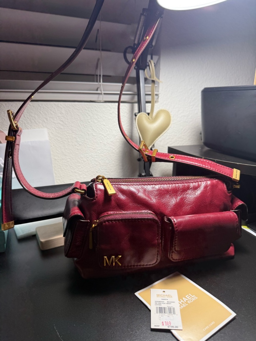 Michael Kors Dakota Leather Crossbody Mulberry NWT Great Mother’s Day Gift 🎁